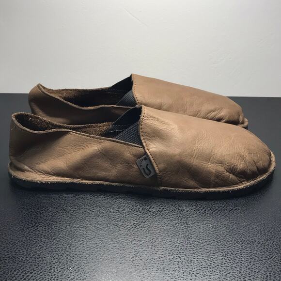 Unshoes Vida Soft Leather Brown Barefoot Style Slip On Shoes M 10 W 11 Unisex main image 13